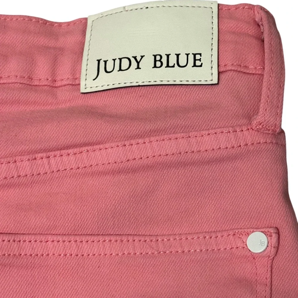 Judy Blue Pink Denim Shorts‎ Womens XL High Waisted Stretch JB150285 C-CO